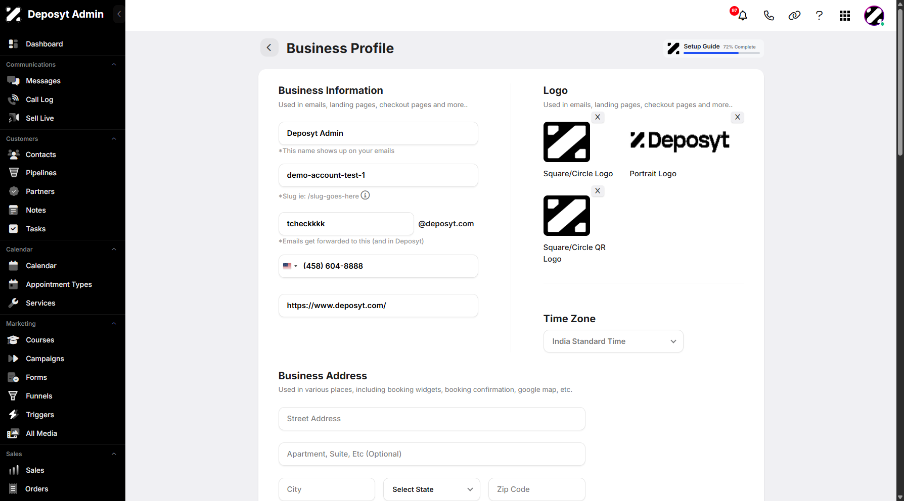 Step 6: You will be taken to the Business Profile.