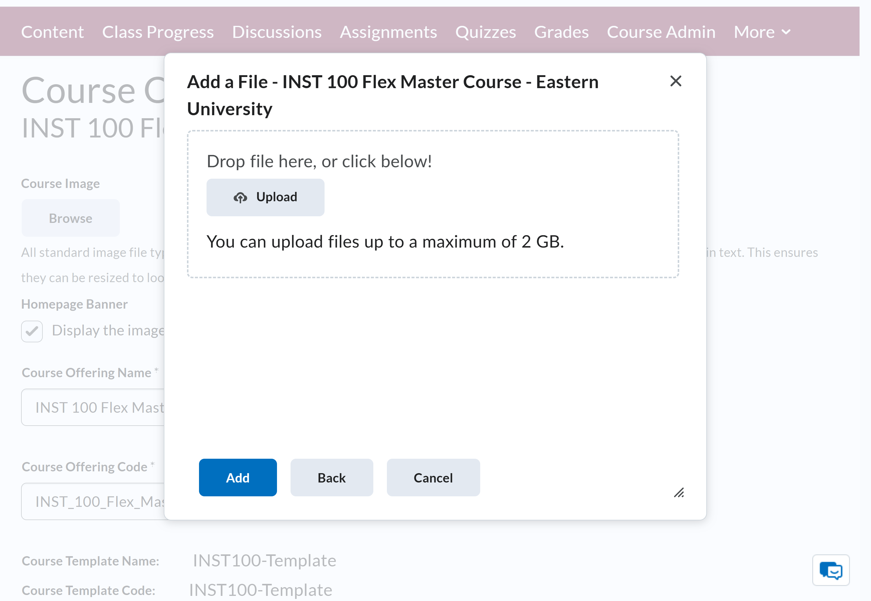 Click on Upload. Choose the file you want to use.