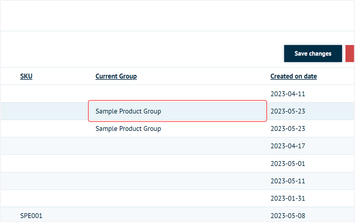 The product group will now be registered