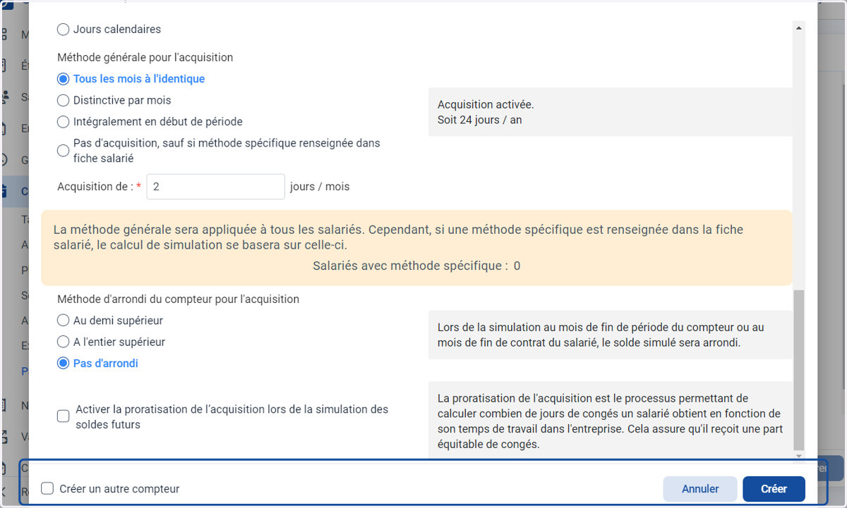 Cliquer sur "Créer un compteur"