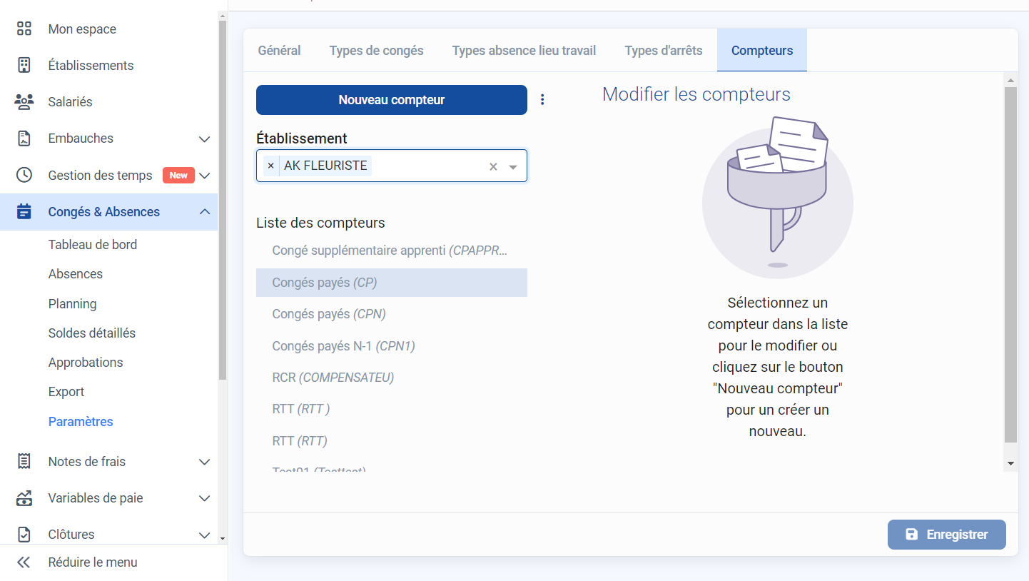 Choisir le compteur concerné