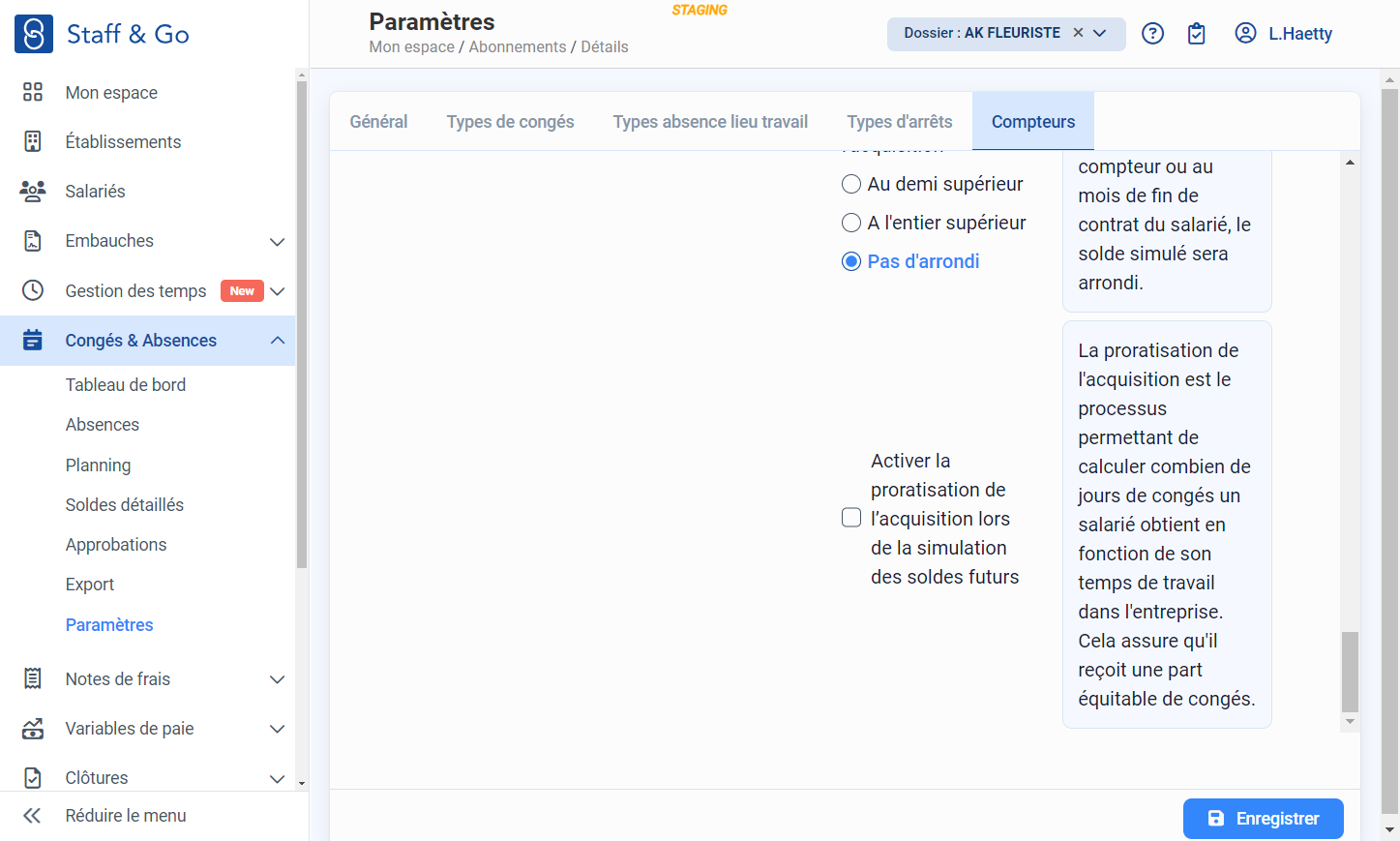 Cliquer sur "Enregistrer"