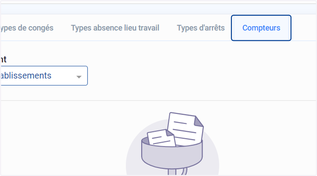 Cliquer sur "Compteurs"