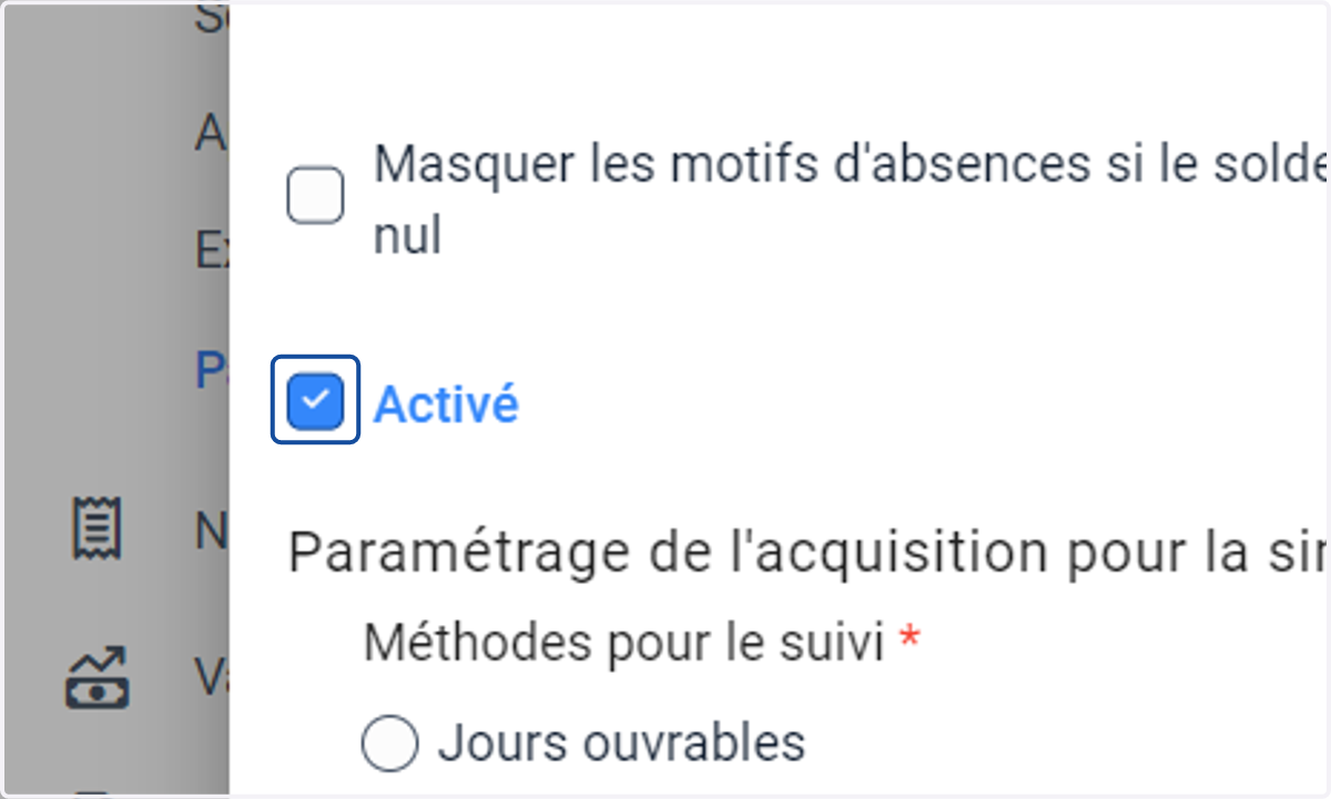 Cliquer sur "Activé"