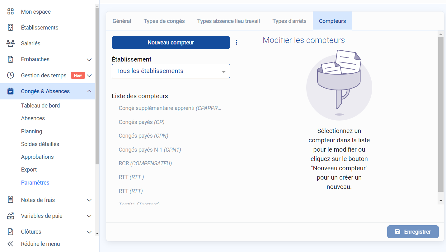 Choisir l'établissement concernés