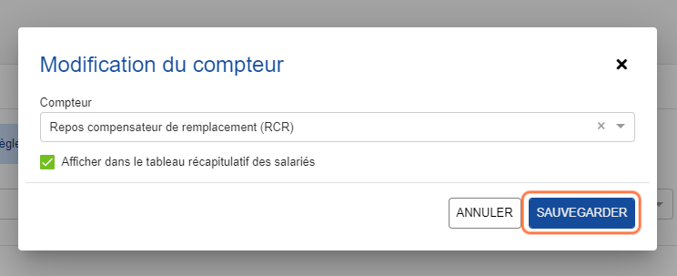 Cliquer sur "SAUVEGARDER"