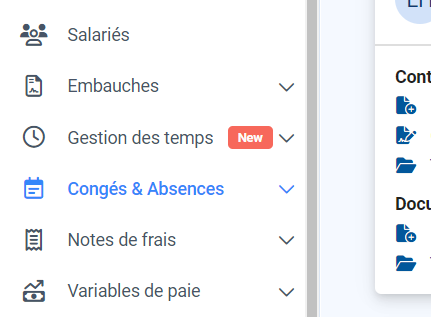 Cliquer sur "Congés & Absences"