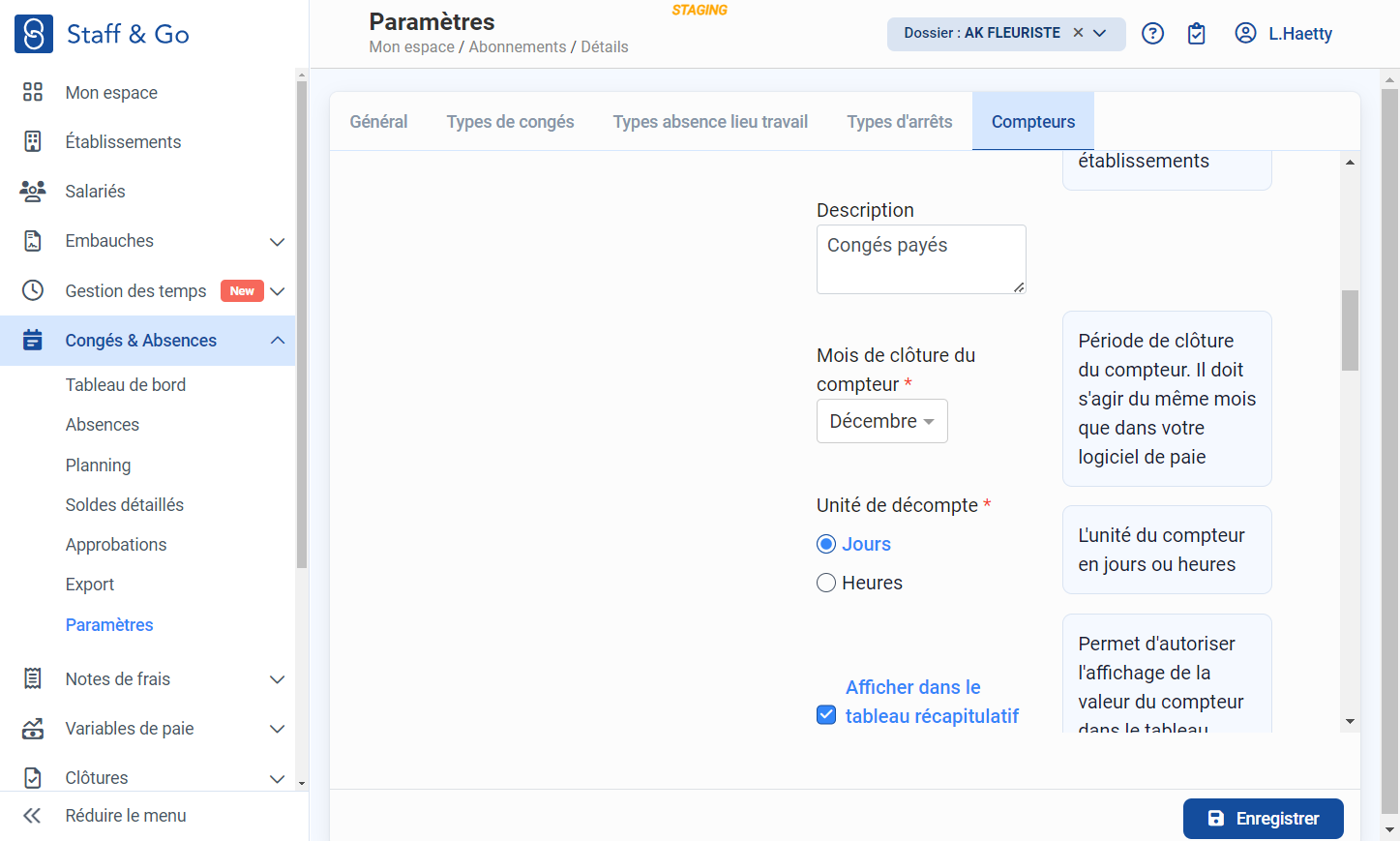 Modifier la "Description"
