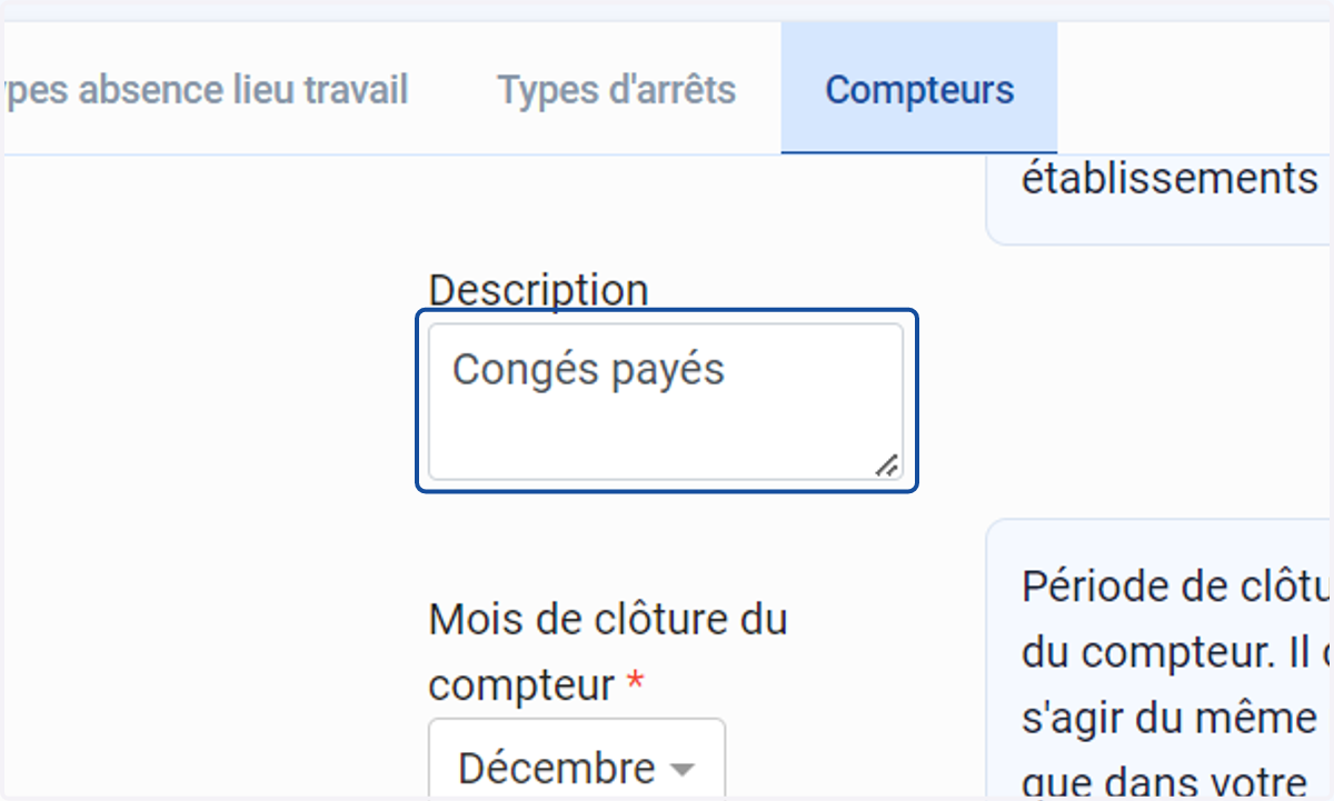 Modifier la "Description"