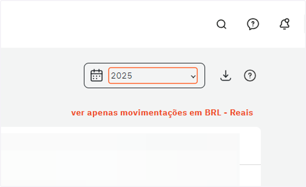 Selecione o ano desejado