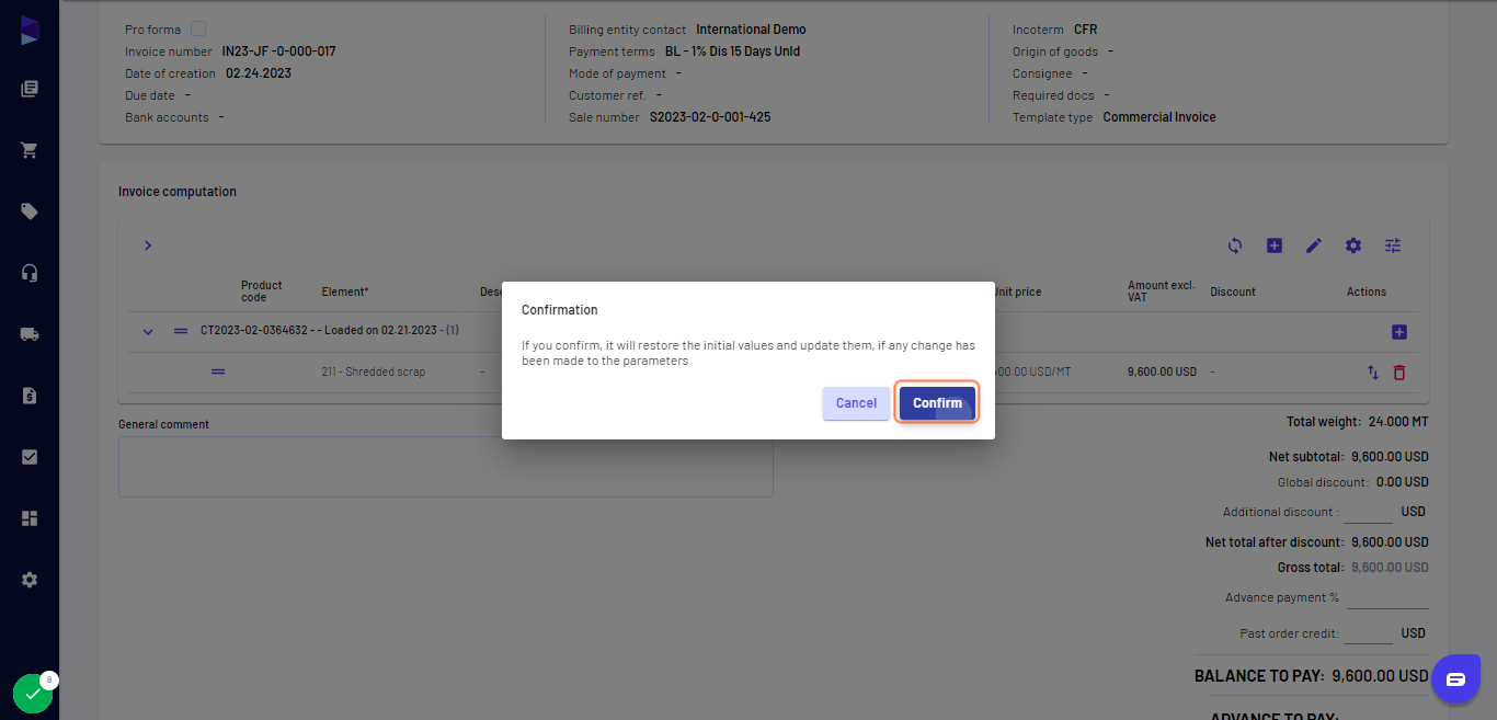Click on "Confirm"