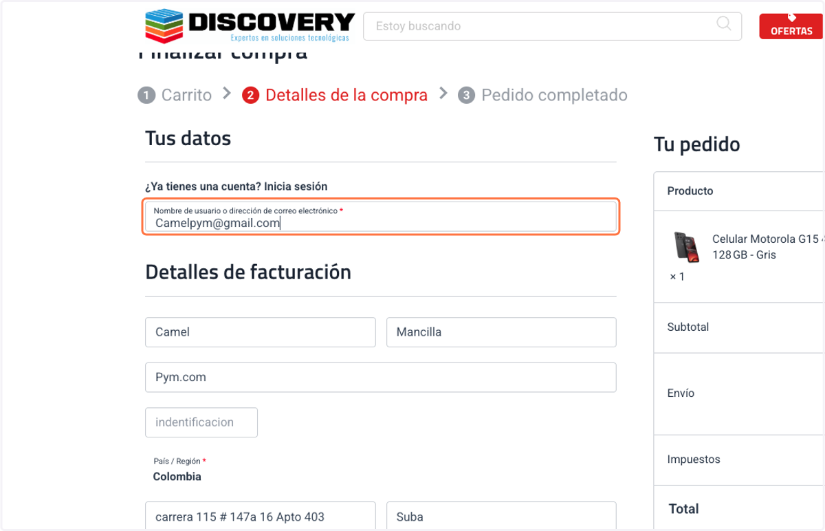 Completa los datos del formulario para el envio.