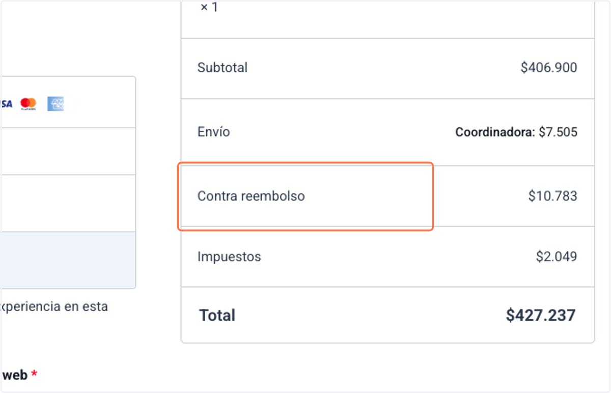 Podras visualizar el valor del servicio por recaudo calculado por la transportadora.