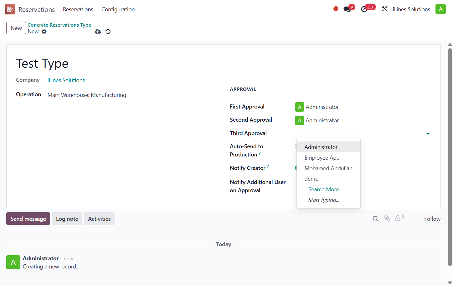 Click on Administrator