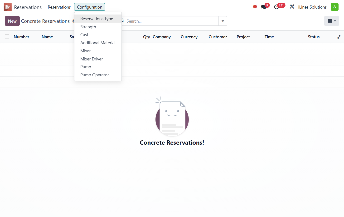 Click on Reservations Type