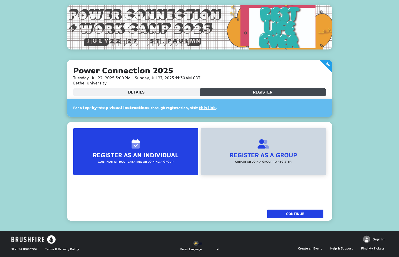 Click on REGISTER AS A GROUP…