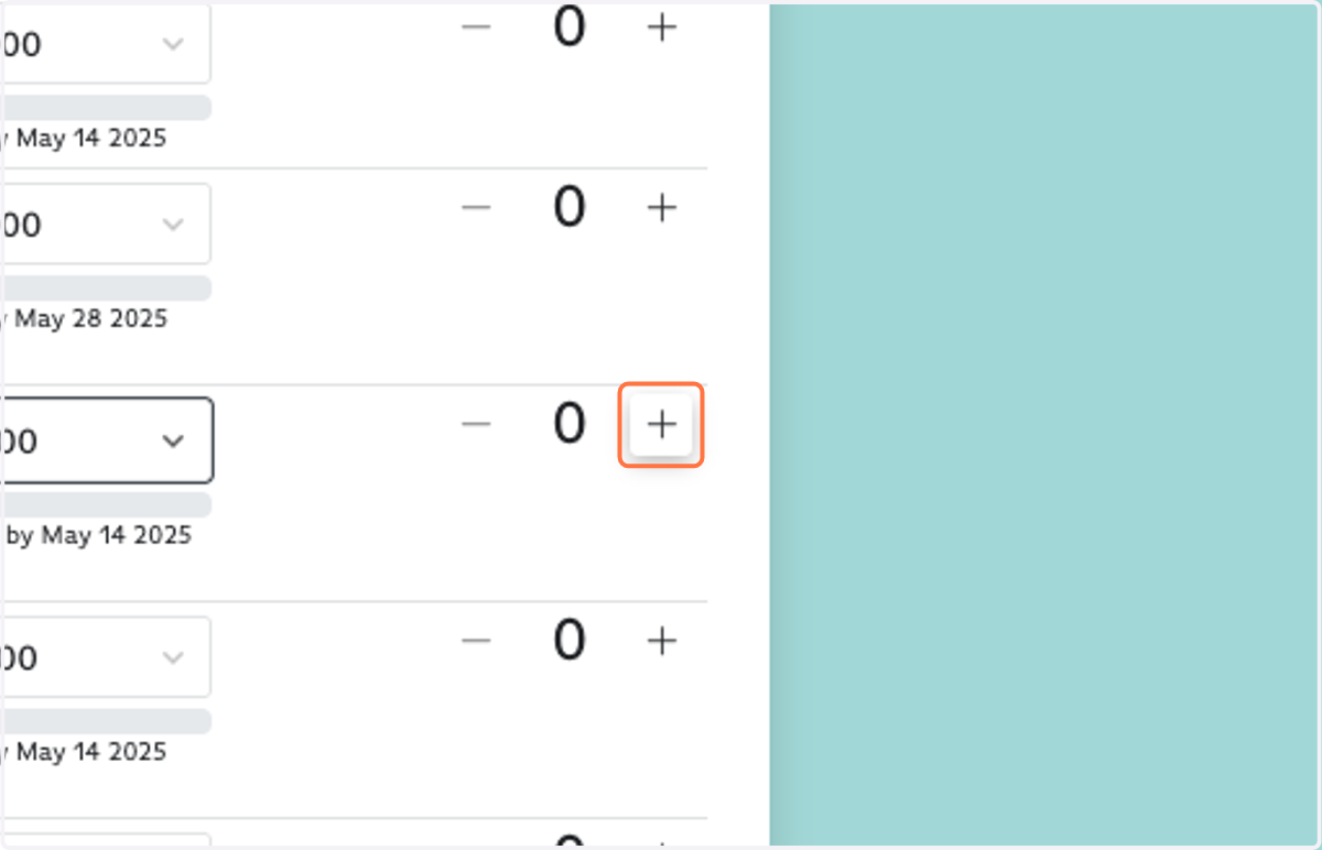 Click on Increment Amount for however many people you are registering.
