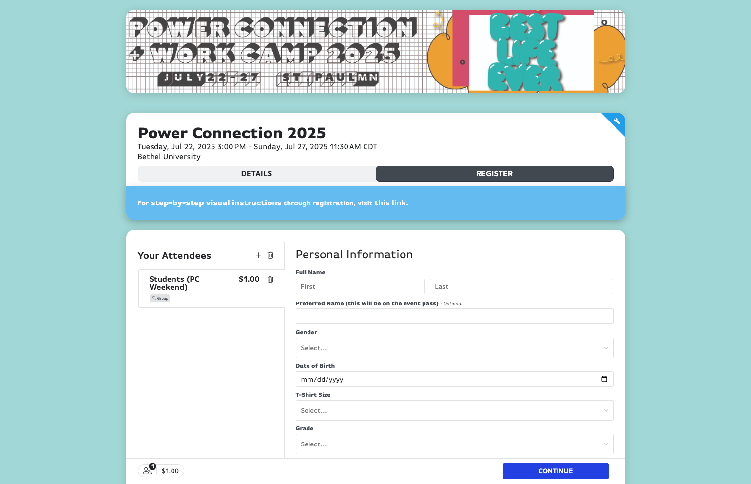 Fill out the registration form.