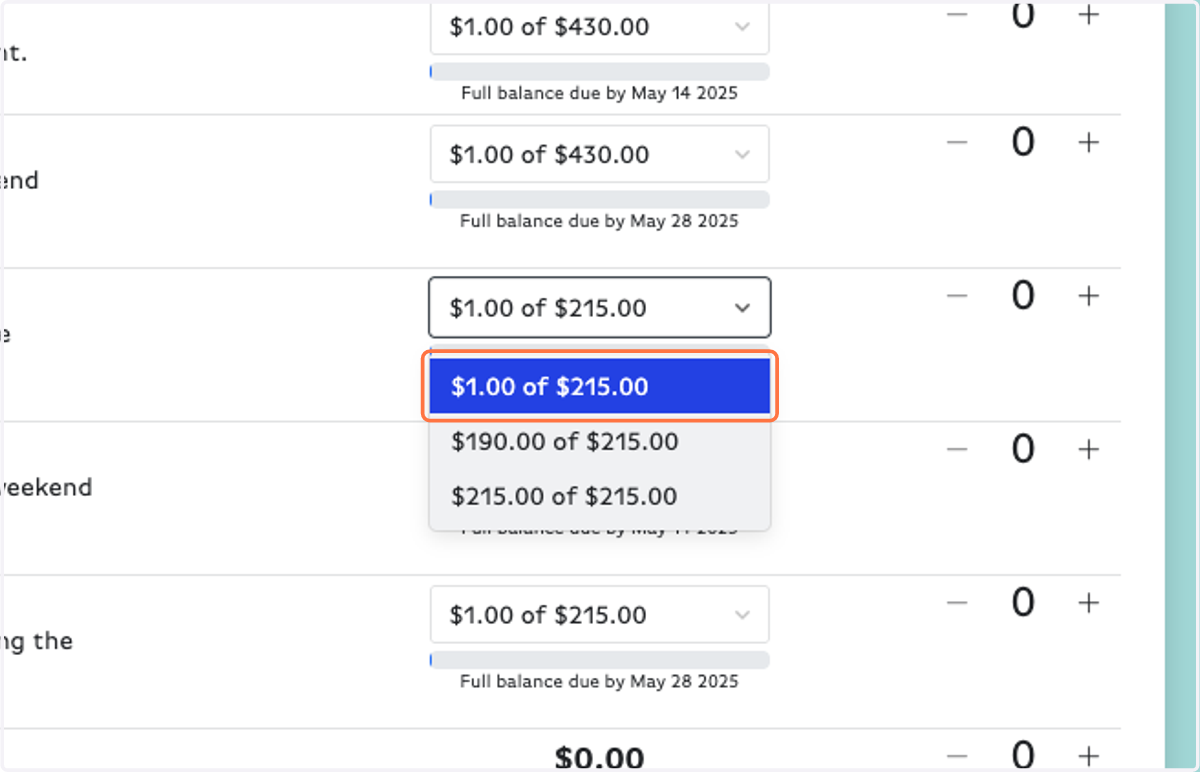 IMPORTANT: Choose your payment amount. There are only 3 options for a reason!