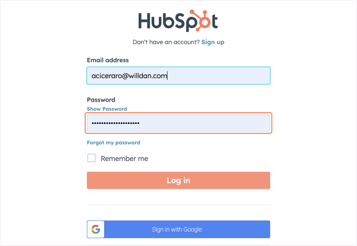 Input your credentials and click login