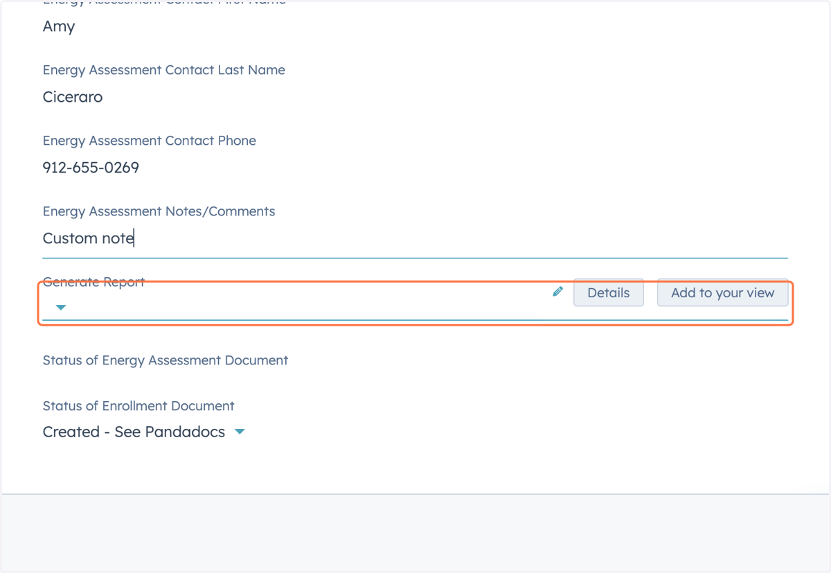 Select 'Yes' in the 'Generate Report' dropdown