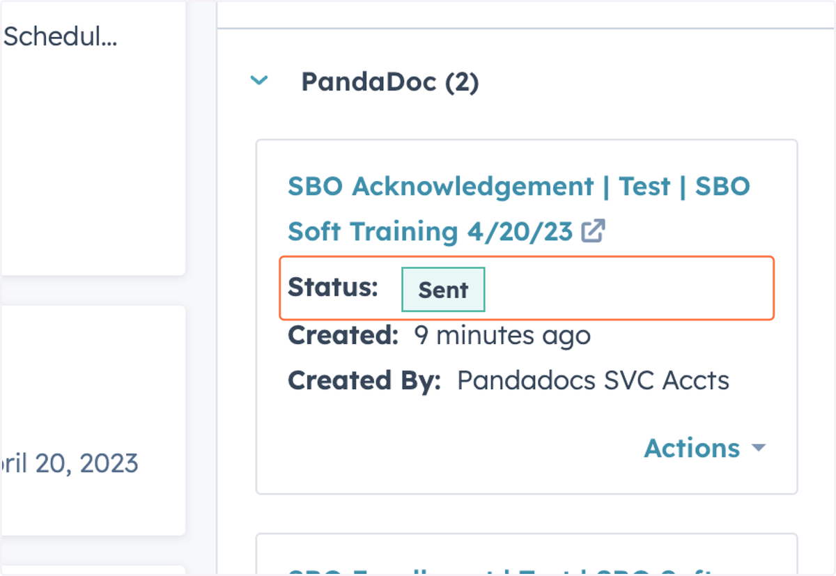 PandaDocs will generate the Acknowledgement Form and send the form to the customer to sign.