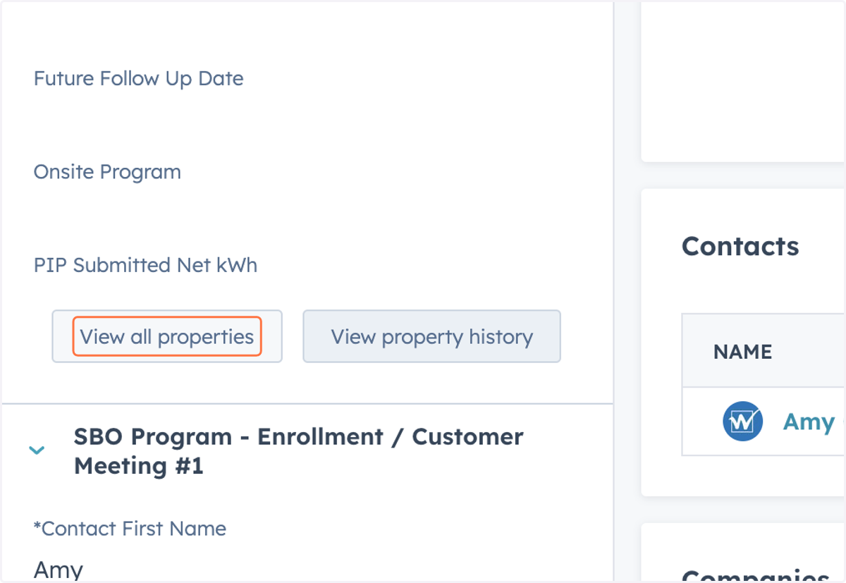 Click on View all properties