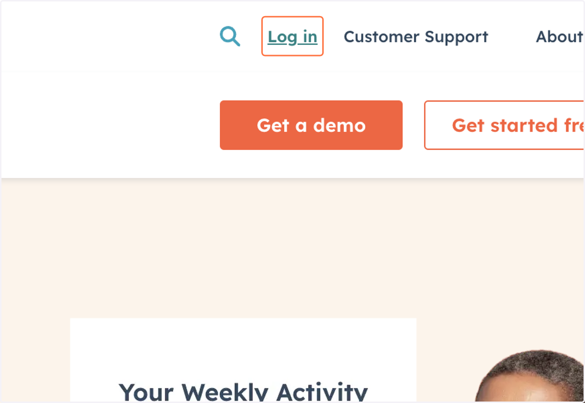 Click on Log in