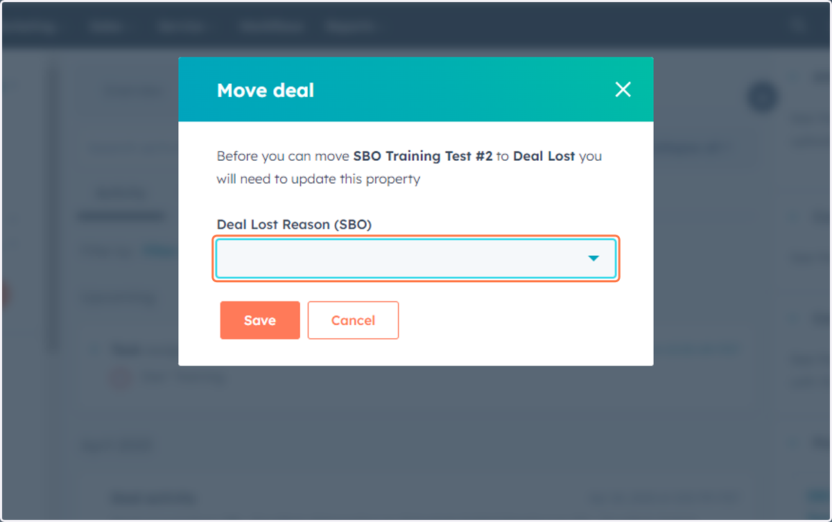 Click on Deal Lost Reason (SBO)