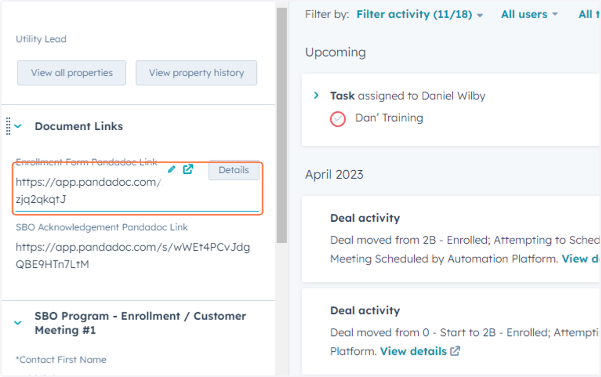 Click on the square with the arrow to open the Enrollment Form or copy and paste the link into an email if necessary.