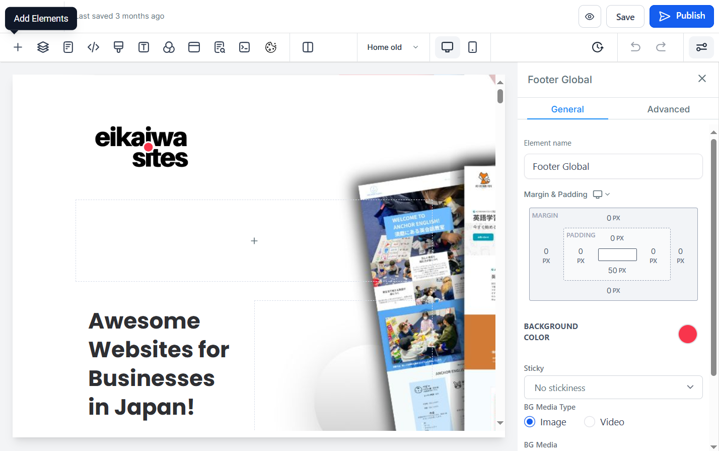 Click on Add Elements