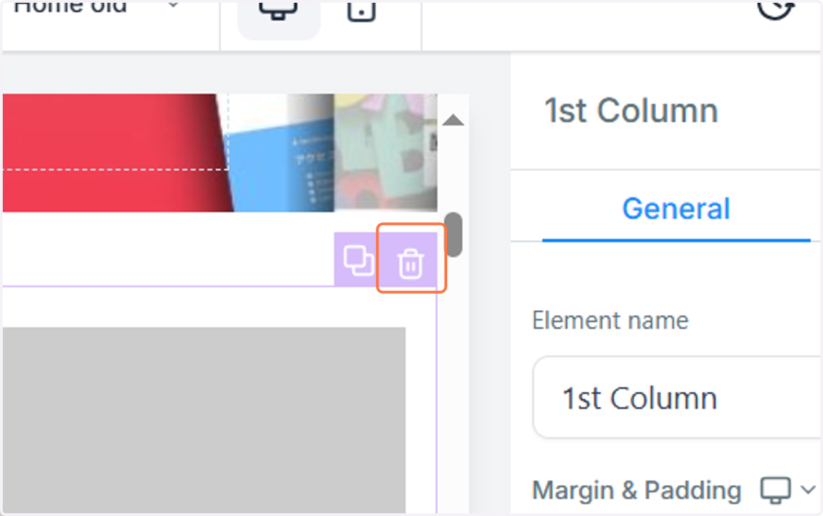 You can delete elements, rows, or entire sections