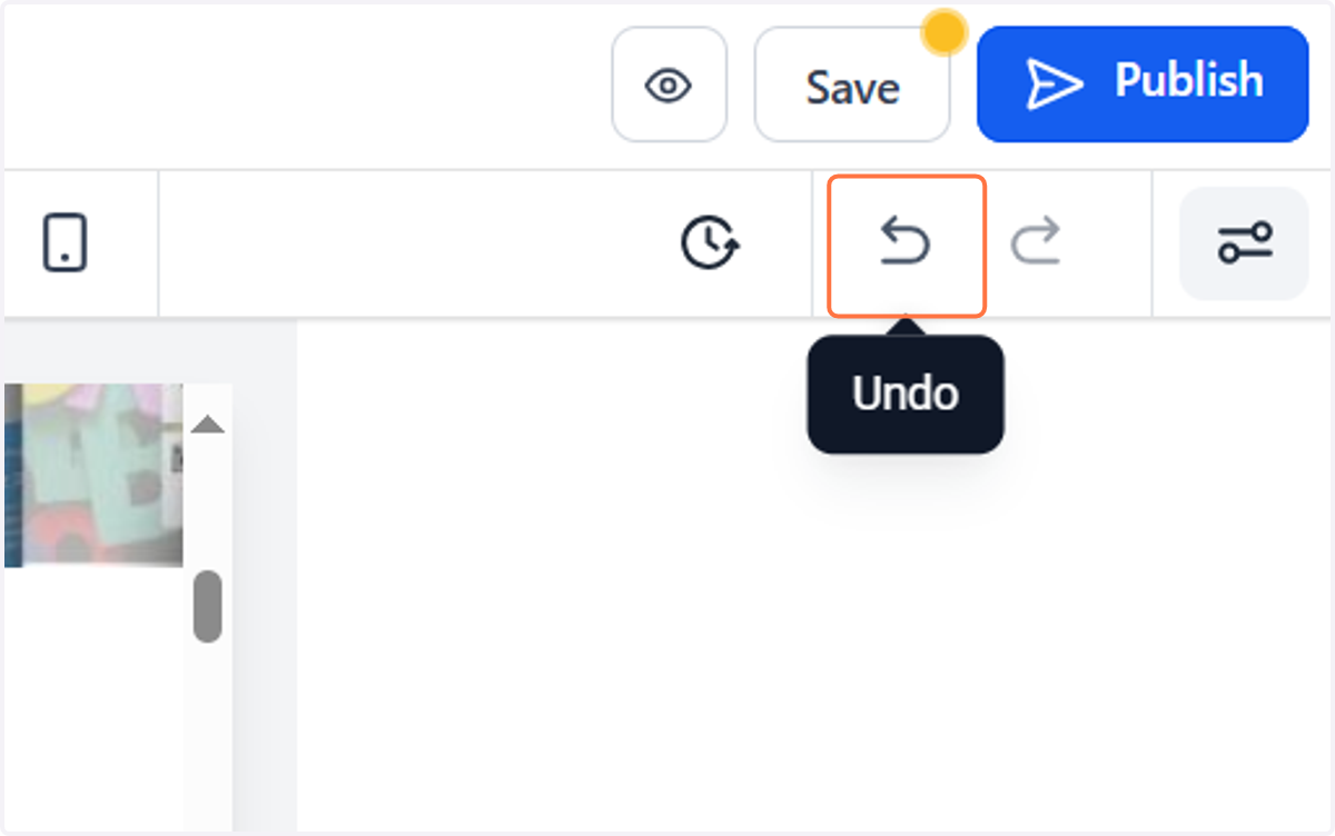 Push this arrow to undo