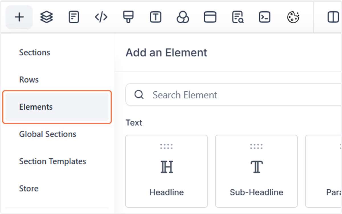 Click on Elements