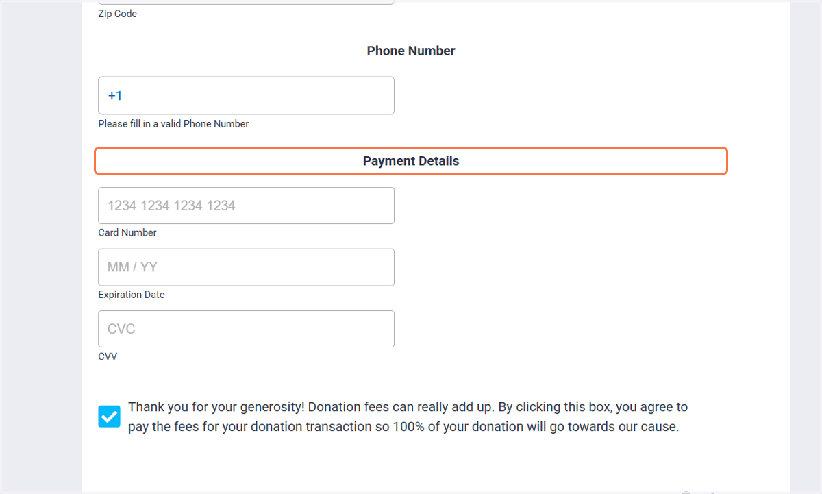 Provide all Requested Personal Information and Payment Details