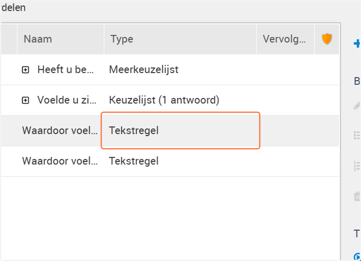 Dit is de 1e doorklik vraag in dit voorbeeld