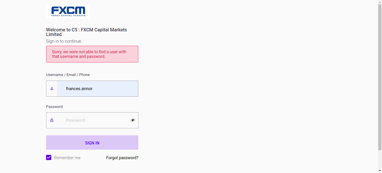 Click on password field