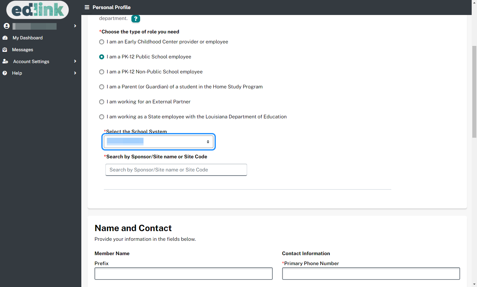 Select your district from the Select the School System dropdown.