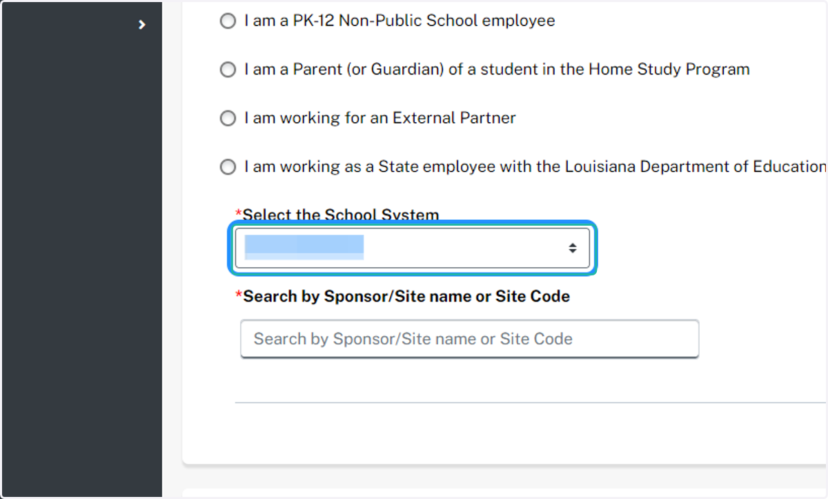 Select your district from the Select the School System dropdown.