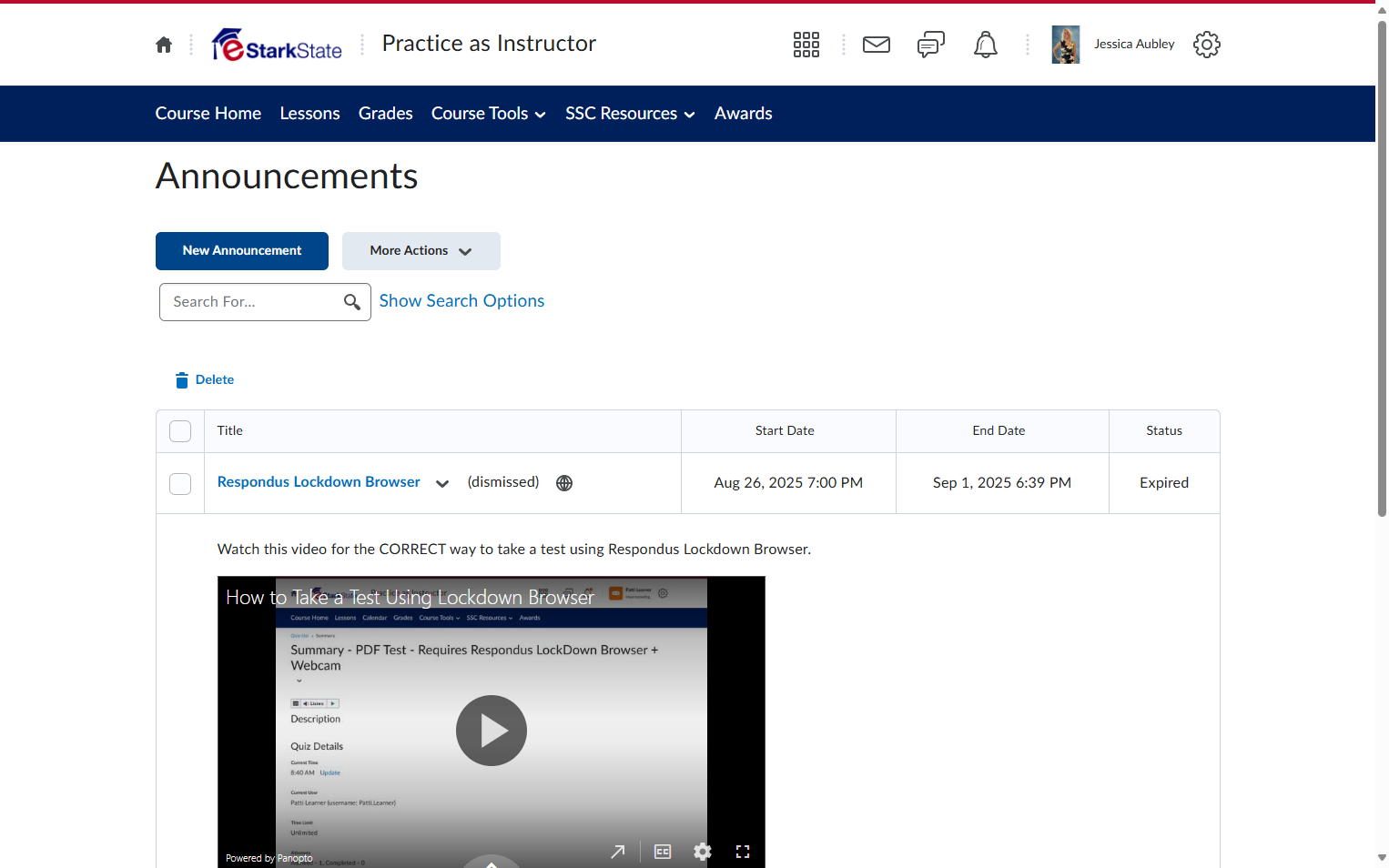 Click on New Announcement