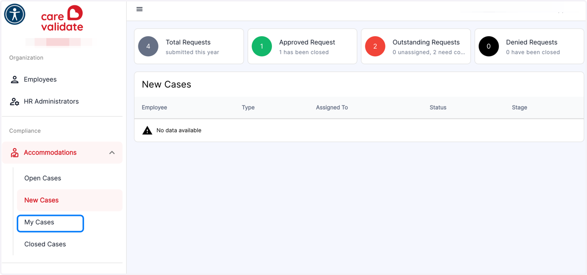 Click on My Cases