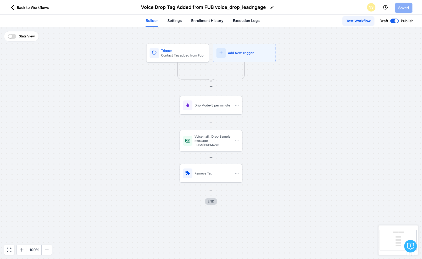 Click on Voicemail_ Drop Sample message_ PLEASEREMOVE Action