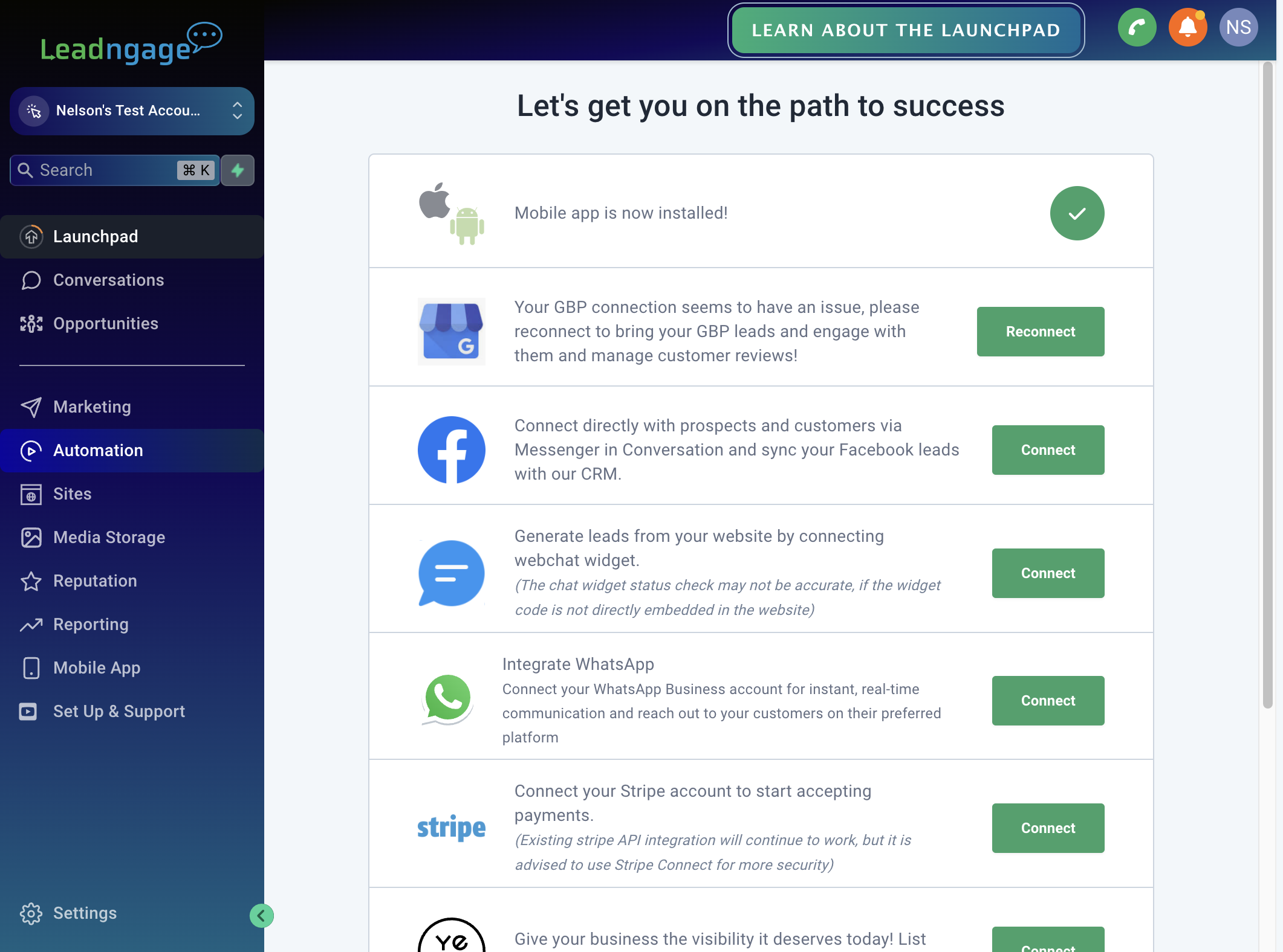 Click on Automation