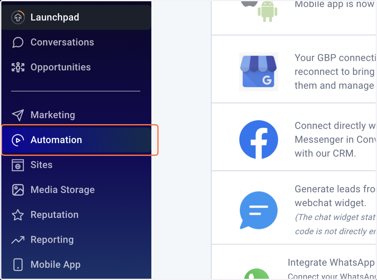 Click on Automation