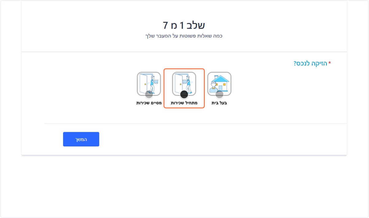 הקליקו מתחיל שכירות