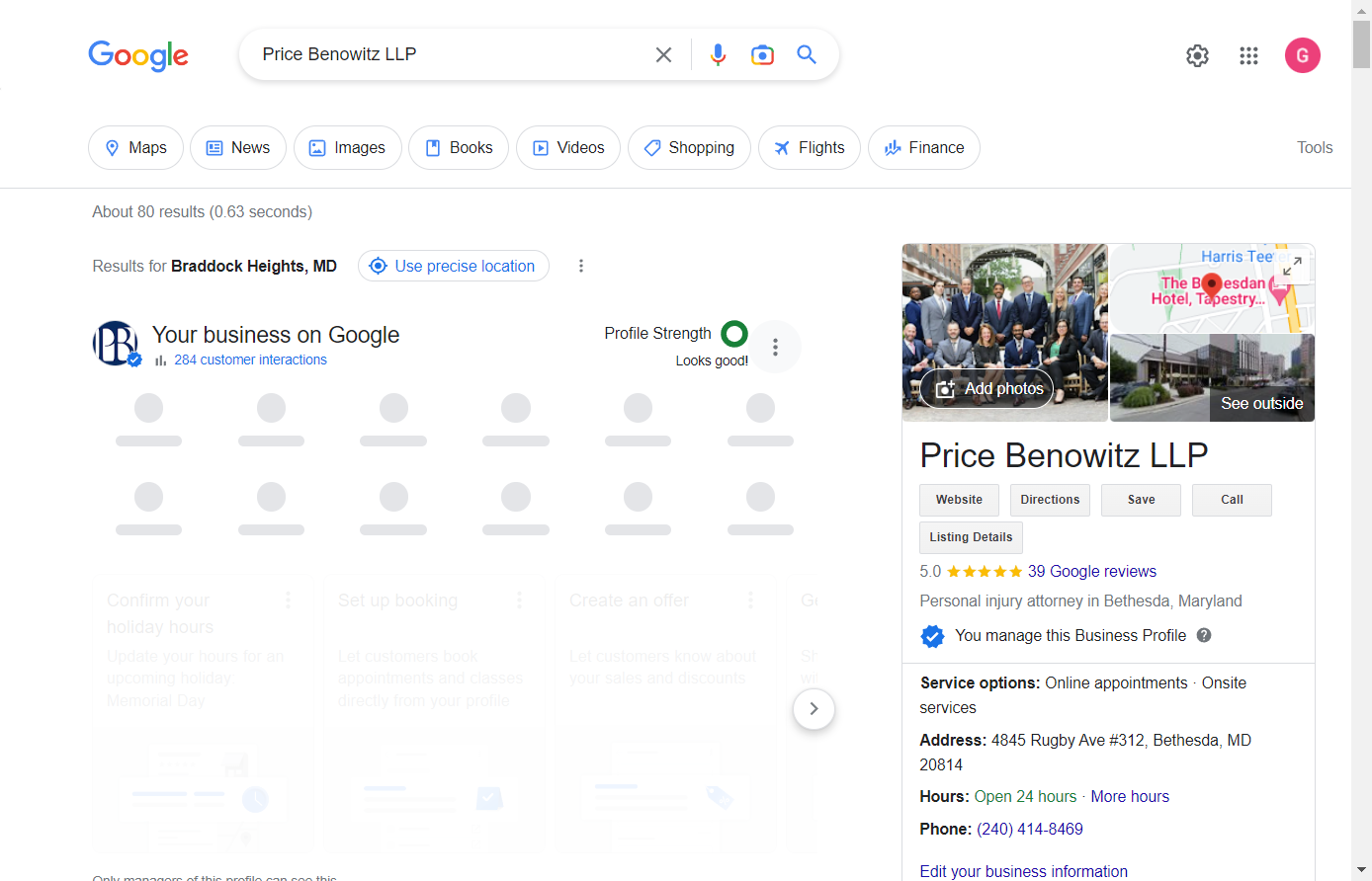 Click on See Business Profile settings and support