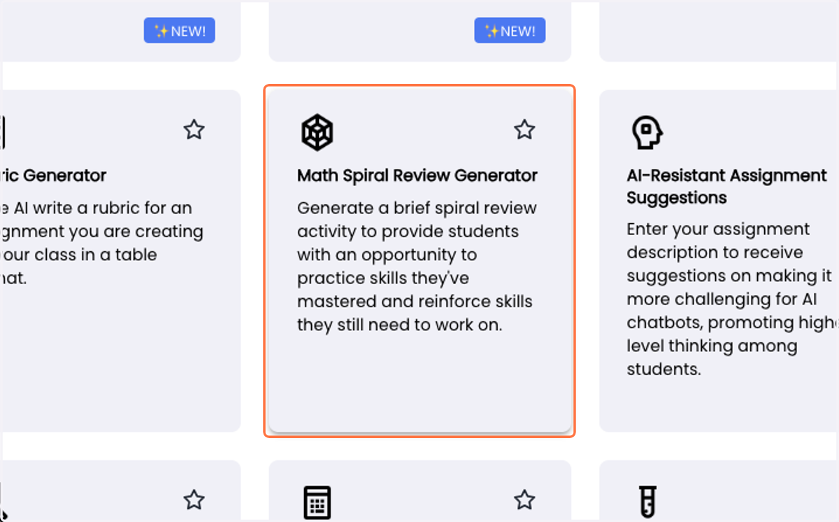 Click on Math Spiral Review Generator…