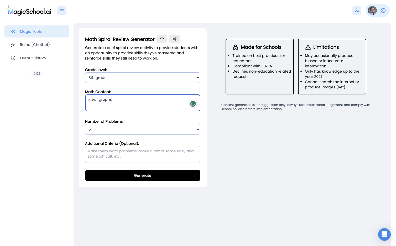 Type in any additional criteria that would be useful