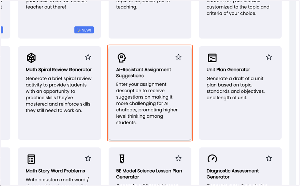 Click on AI-Resistant Assignment Suggestions…