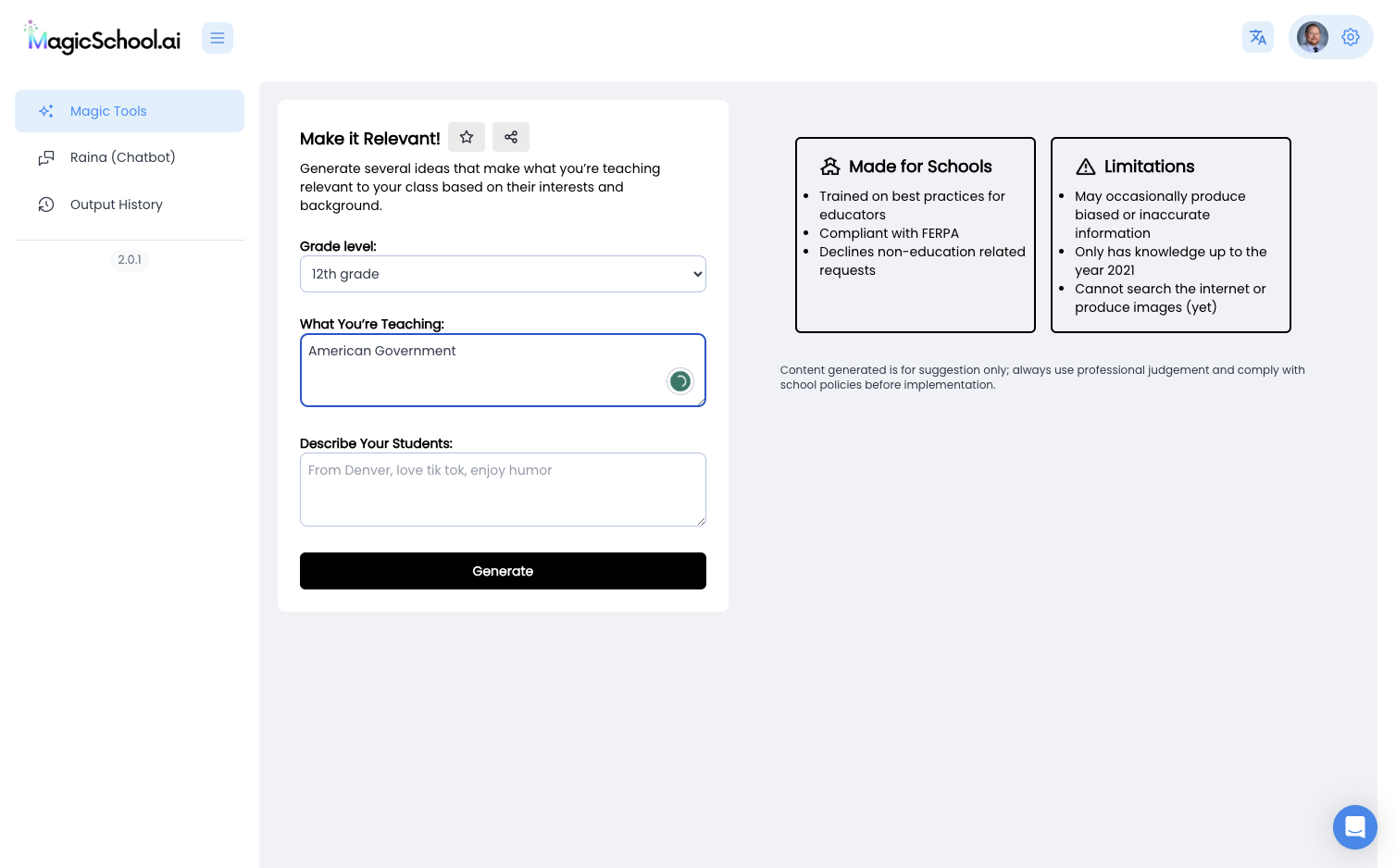 Type in your subject, objective, standard, or general topic
